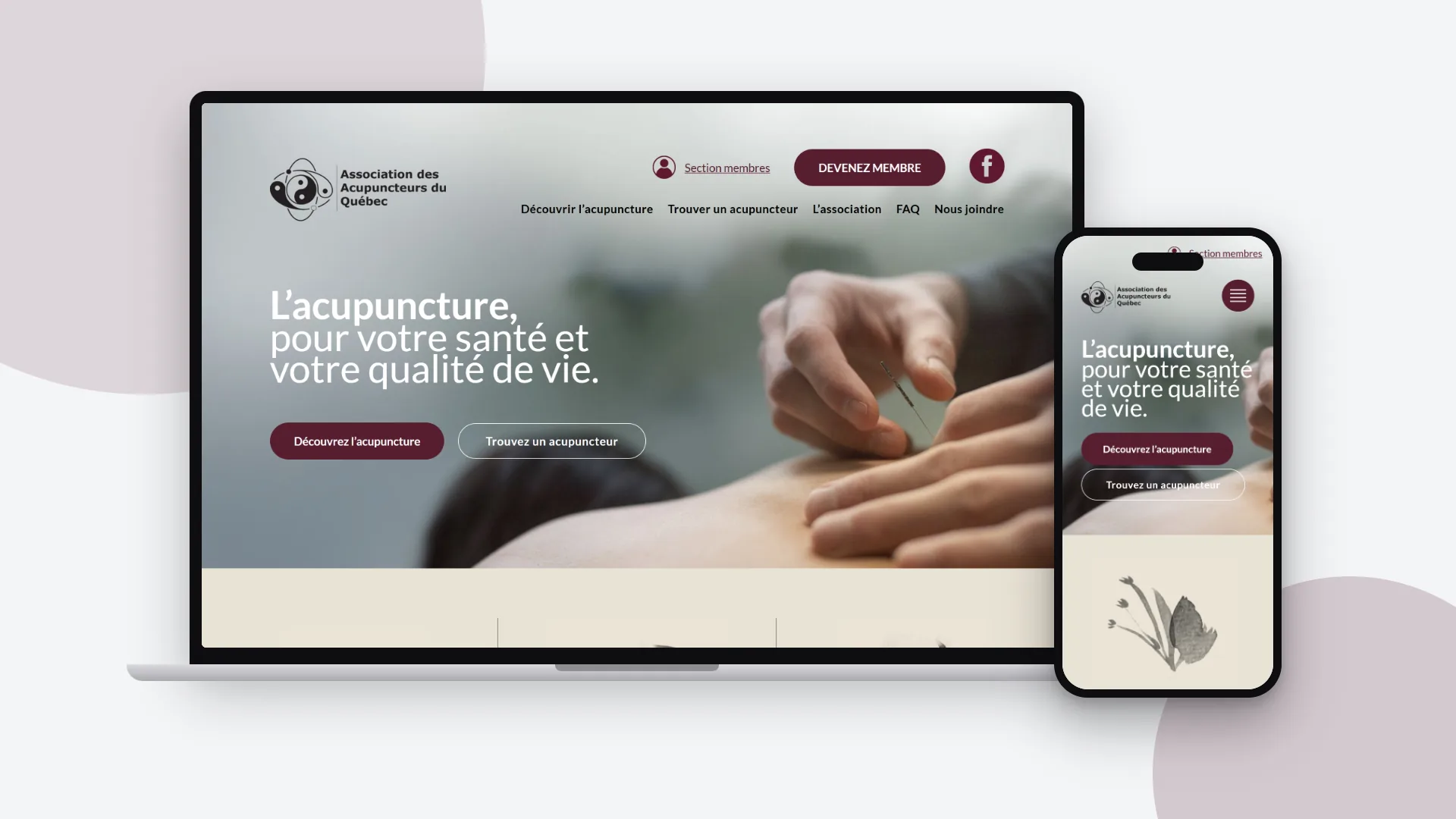 Website - Association des acupuncteurs du Québec