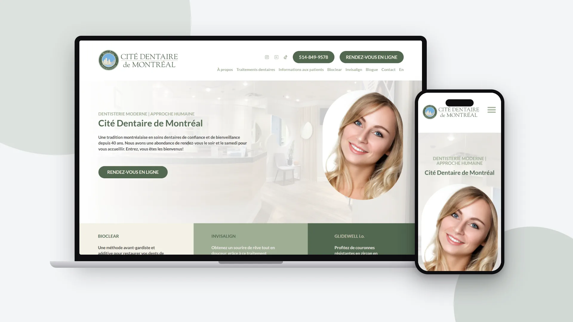 Site web - Clinique dentaire Dre Roux et Dr Stamboulis