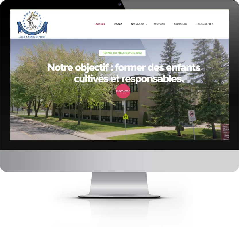 École Charles-Perrault website on a computer screen